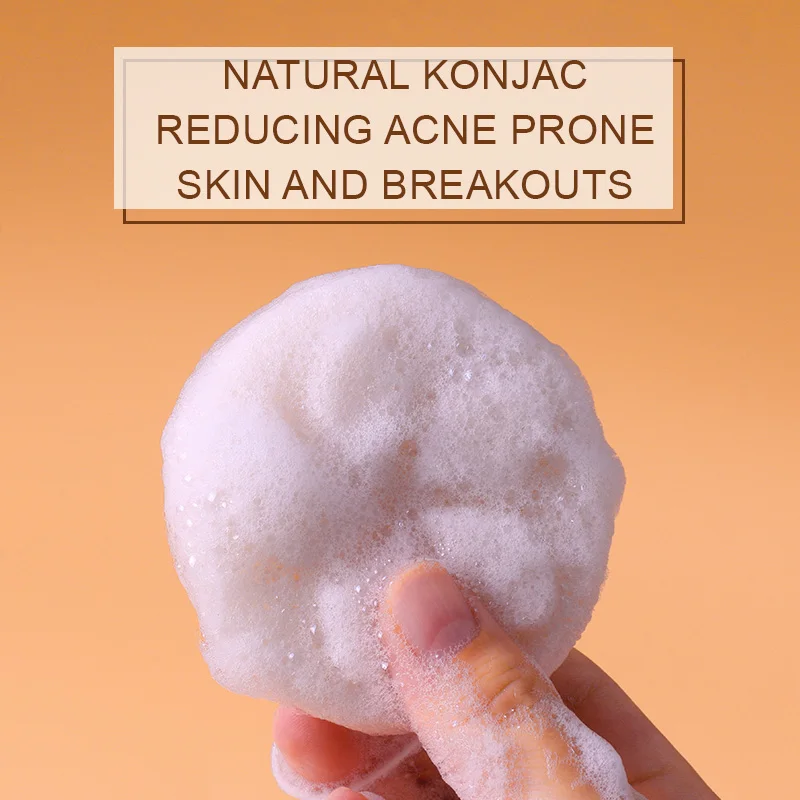 Custom logo natural facial konjac sponge private label Gentle Face cleansing exfoliation activated sponge