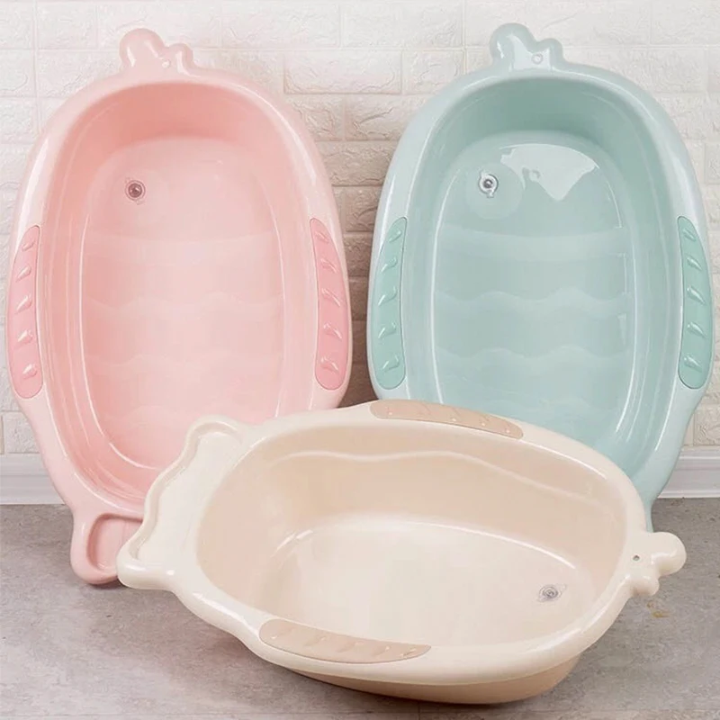 
Newborn Safty Fish Shaped Plastic Baby Bath Tub Set with Stand 