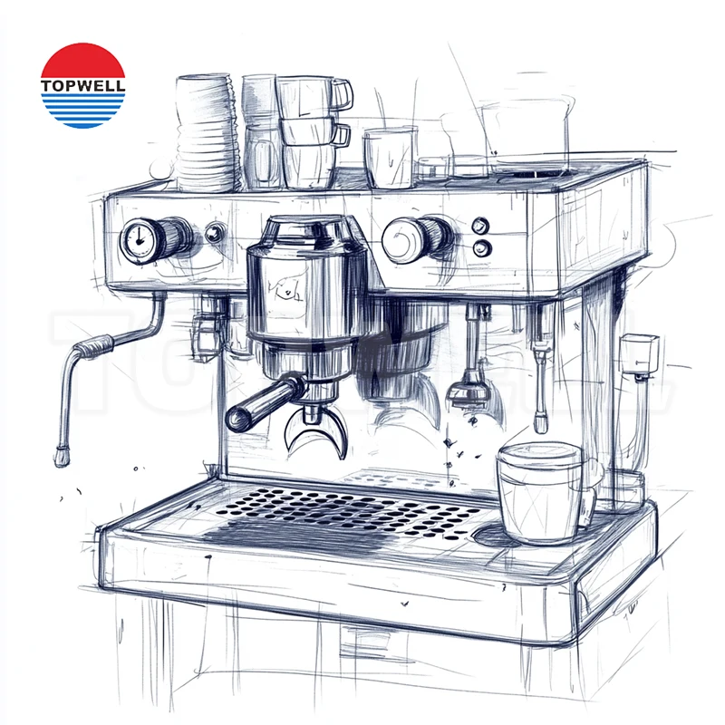 Design fully portable commercial automatic espresso coffee maker grinder roaster vending packing machine best price for business