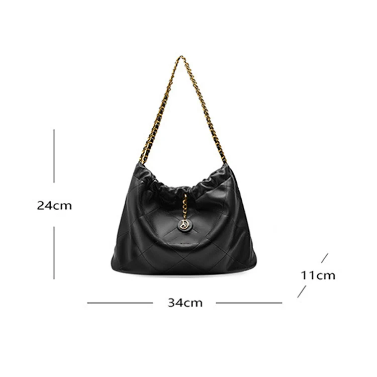 bag manufacturer Custom wholesale 2024 new ladies chain soft Genuine Leather vintage large capacity Shoulder Tote bags for women