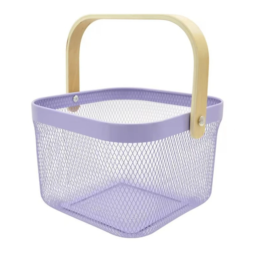 Wholesale Multi-functional Hanging Kitchen Baskets Fruit Basket Bin Metal Mesh Steel Basket Storage