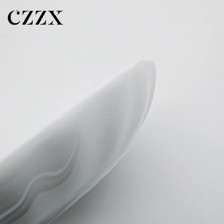 White Ceramic Dinnerware Tray Hot Pot Restaurant Seasoning Dishes Scalloped Dinner Plate Ceramic Shell Shape Dish