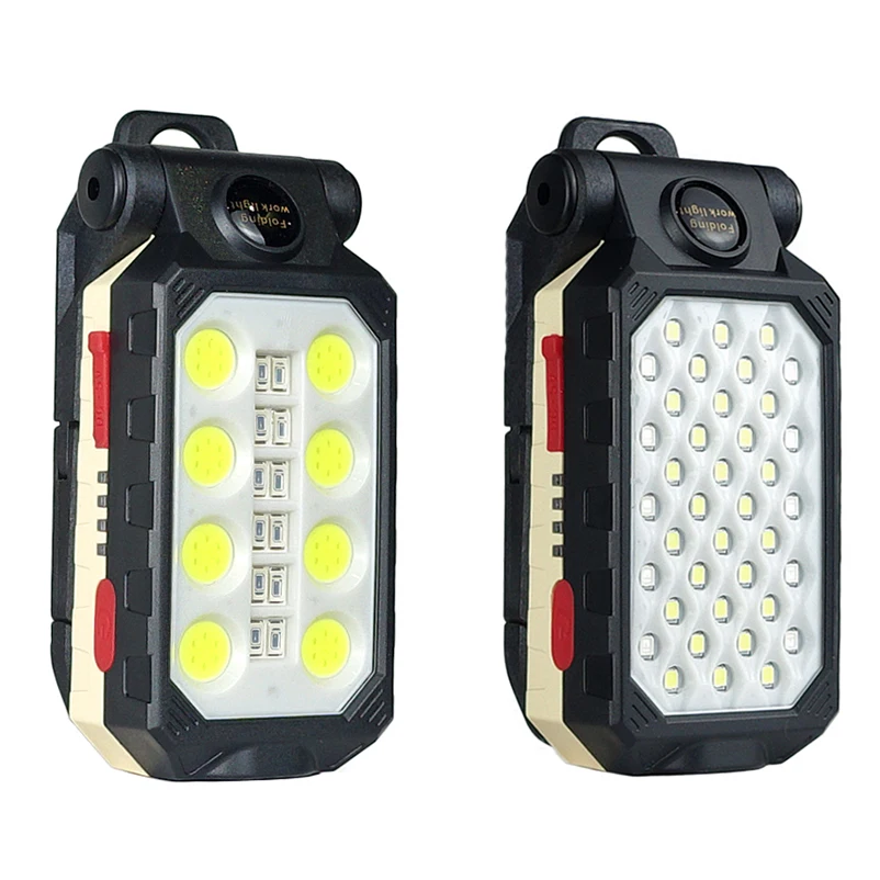 
COB Portable Work Light Adjustable LED Usb rechargeable Working Lamp With Magnet And Hook 