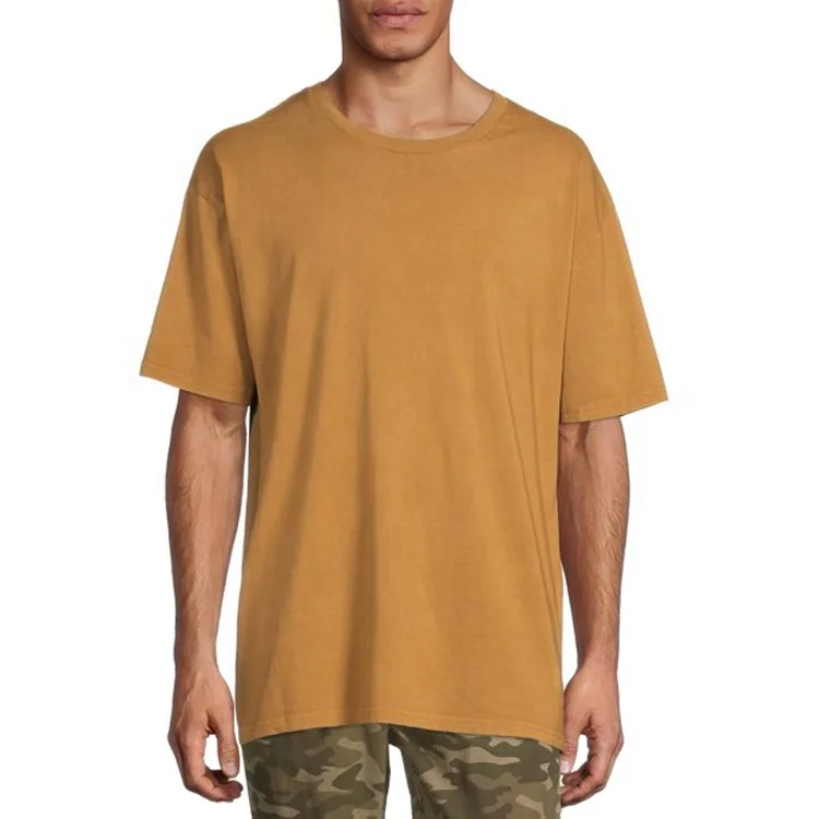 Online shopping khaki color 100% cotton t shirt short sleeve custom t-shirts mens t shirts
