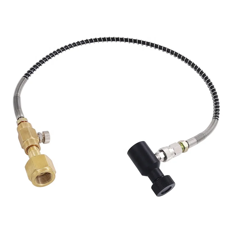 High Pressure CGA320 W21.8-14 Co2 Refill Gas Filling Station Hose for Soda Machine  Cylinder Paintball Tank Scuba Cylinder
