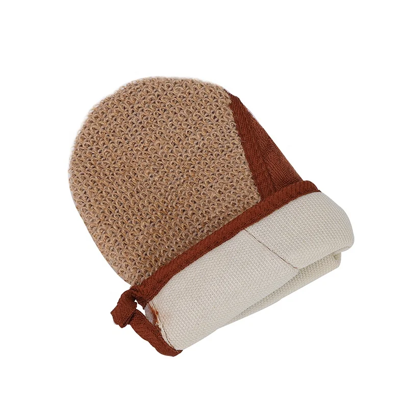 Лидер продаж, Губка из натурального конопляного волокна, отшелушивающий скраб, варежка для ванны, спа-перчатка для душа