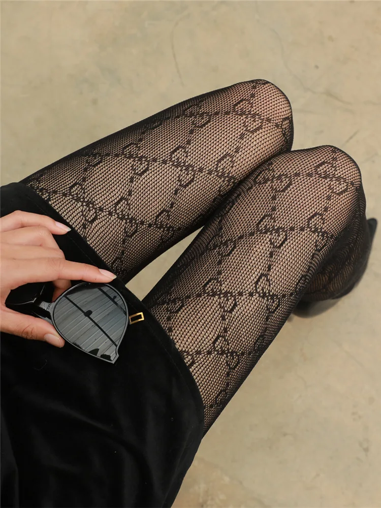 zs963 Professional Hard Yarn Tan Black Fishnet Latin Dance Tights with line