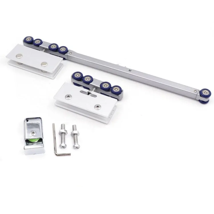 Hanging Wheels Double  Soft Closing Sliding Glass Door Track Roller Shower Door Pulley