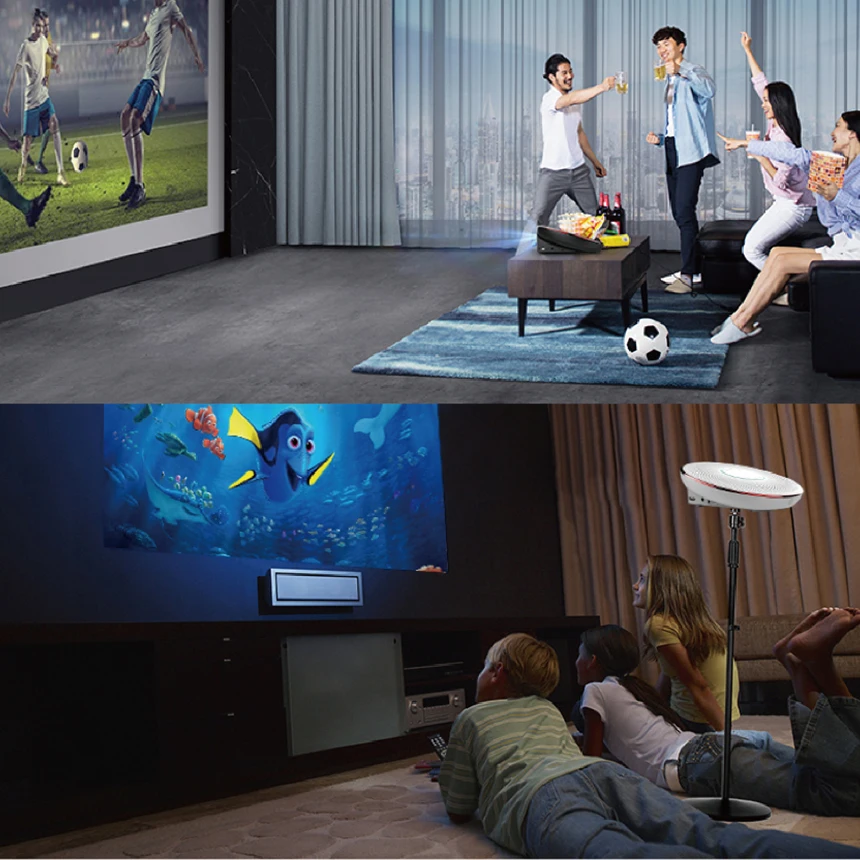 
2021 Android U3 Customized Galaxy Portable DLP Smart Projector Mini Outdoor Use Built in Speakers Home Theater Video Projector 