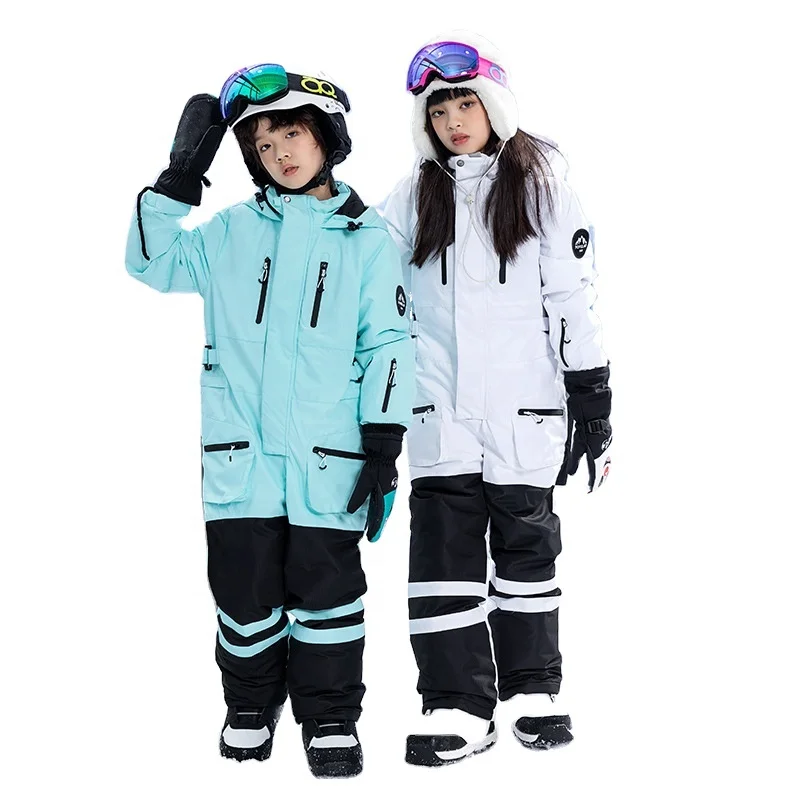 hot selling waterproof wind proof fashion kids one piece winter big kids snow suit outdoor sport overall ski wear