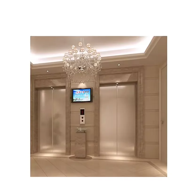 Luxury design Gold metal texture Villa house passenger elevator traction Lift Platform