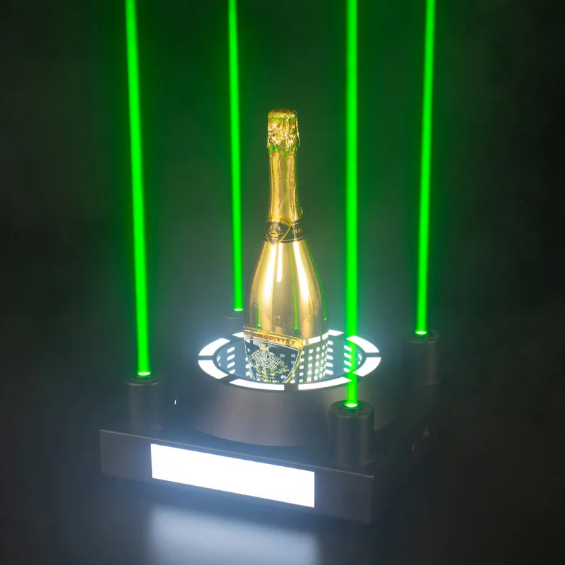 Led Green Laser Light Champagne XO Bottle Presenter Laser Glorifier Wine Rack Illuminated Bottle Display Stand