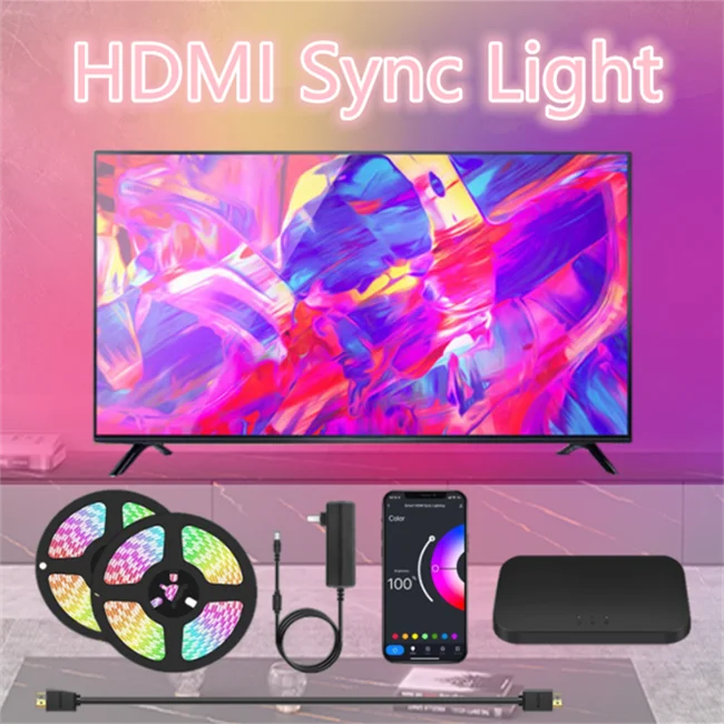 Dropshipping New arrival 4K 30Hz tuya APP Control TV 60-120inch 5V 12V Alexa USB Tape HDMI LED TV Backlight Strip Kit