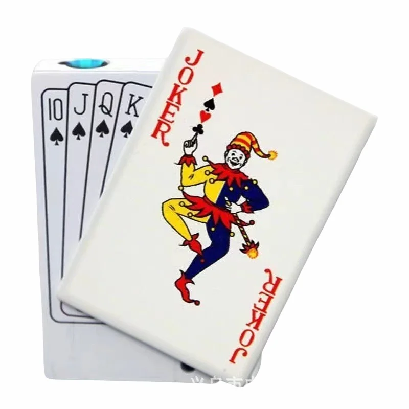 Lighter Jet Torch Turbo Playing Cards Lighter Windproof Metal Lighter Metal Funny Toys For Men Smoking Accessories