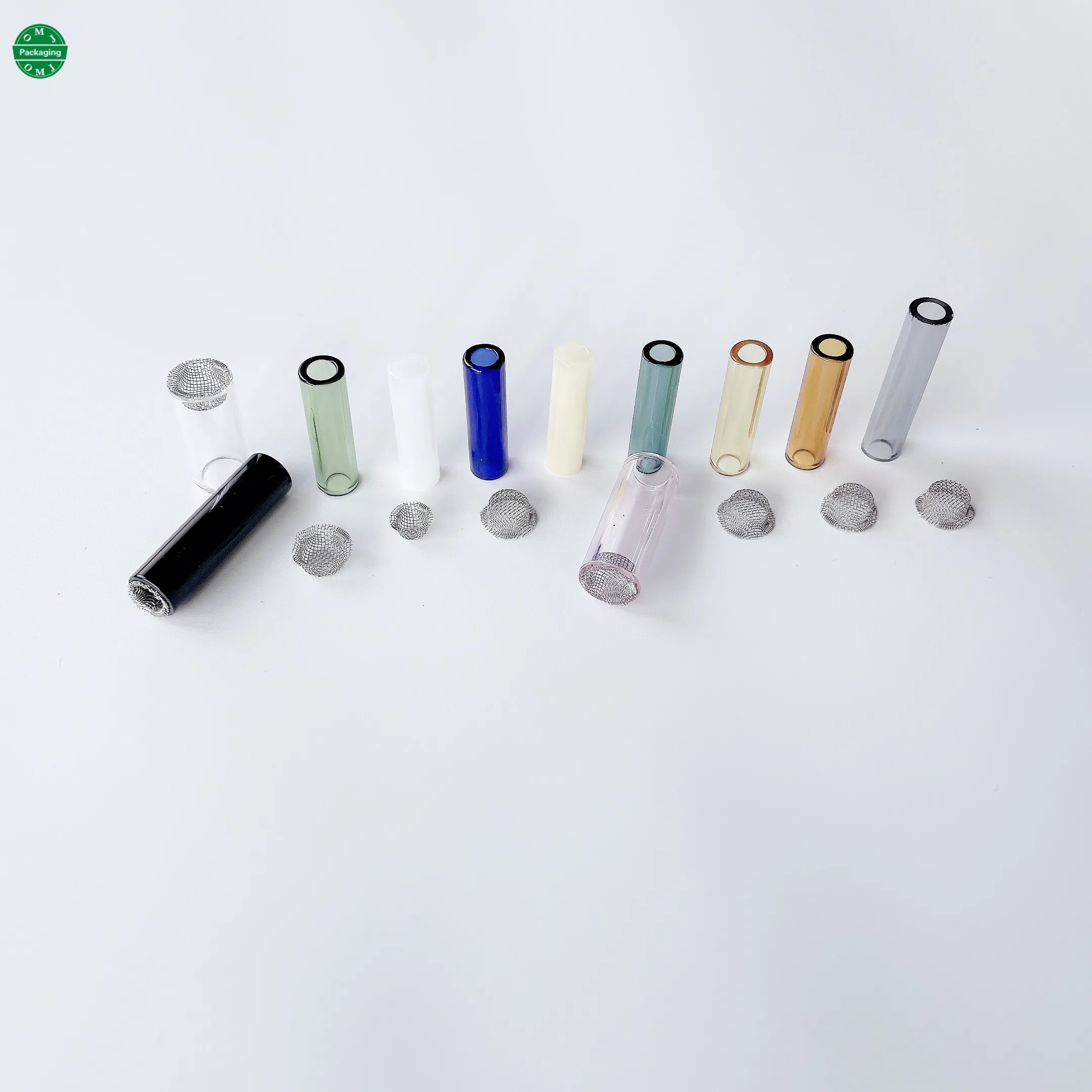 Hot sale factory price round shape Glass rolling tips Glass filter tips for cigar holder packing