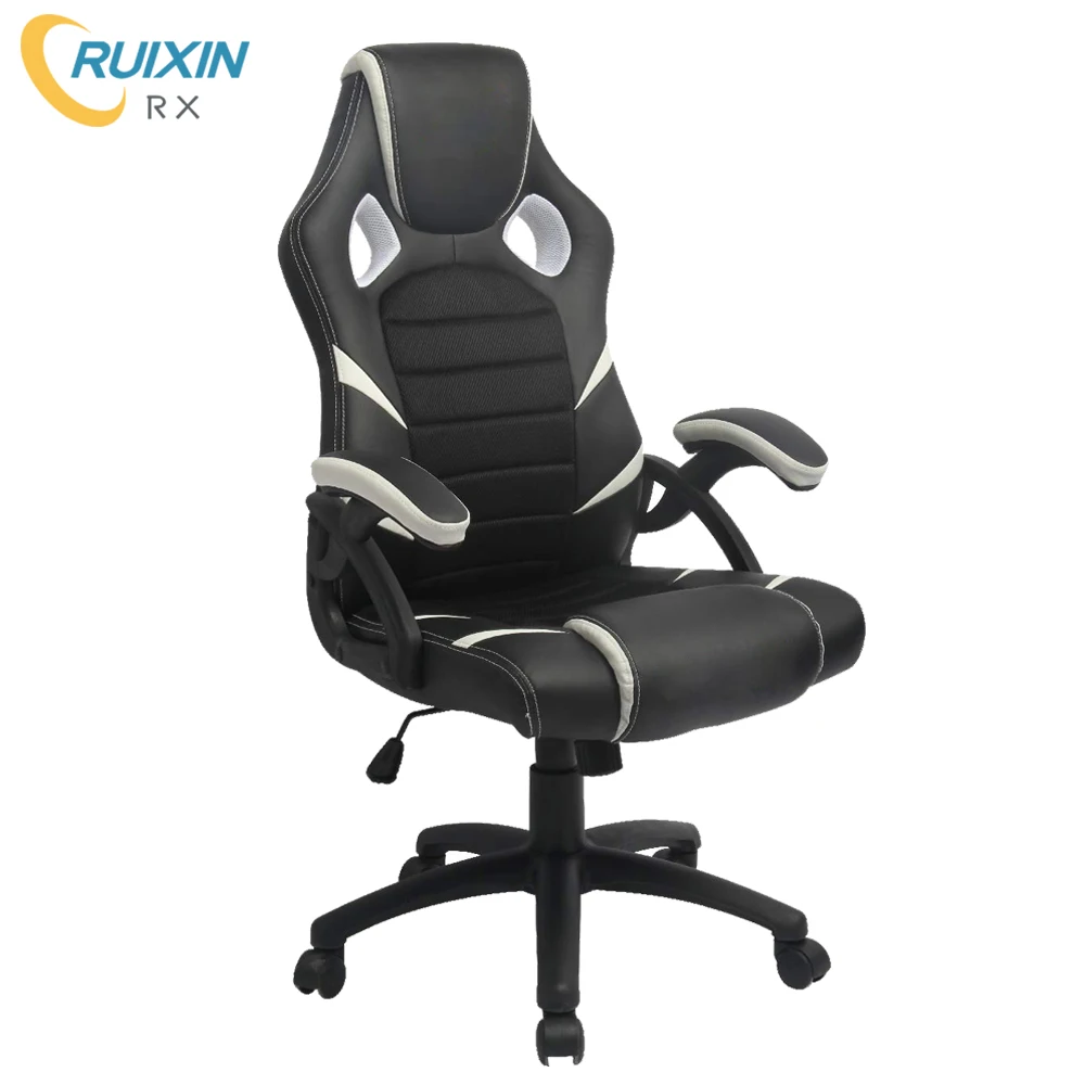 
Modern Gaming Chair Black and White Office Chair Staff Work Chair 
