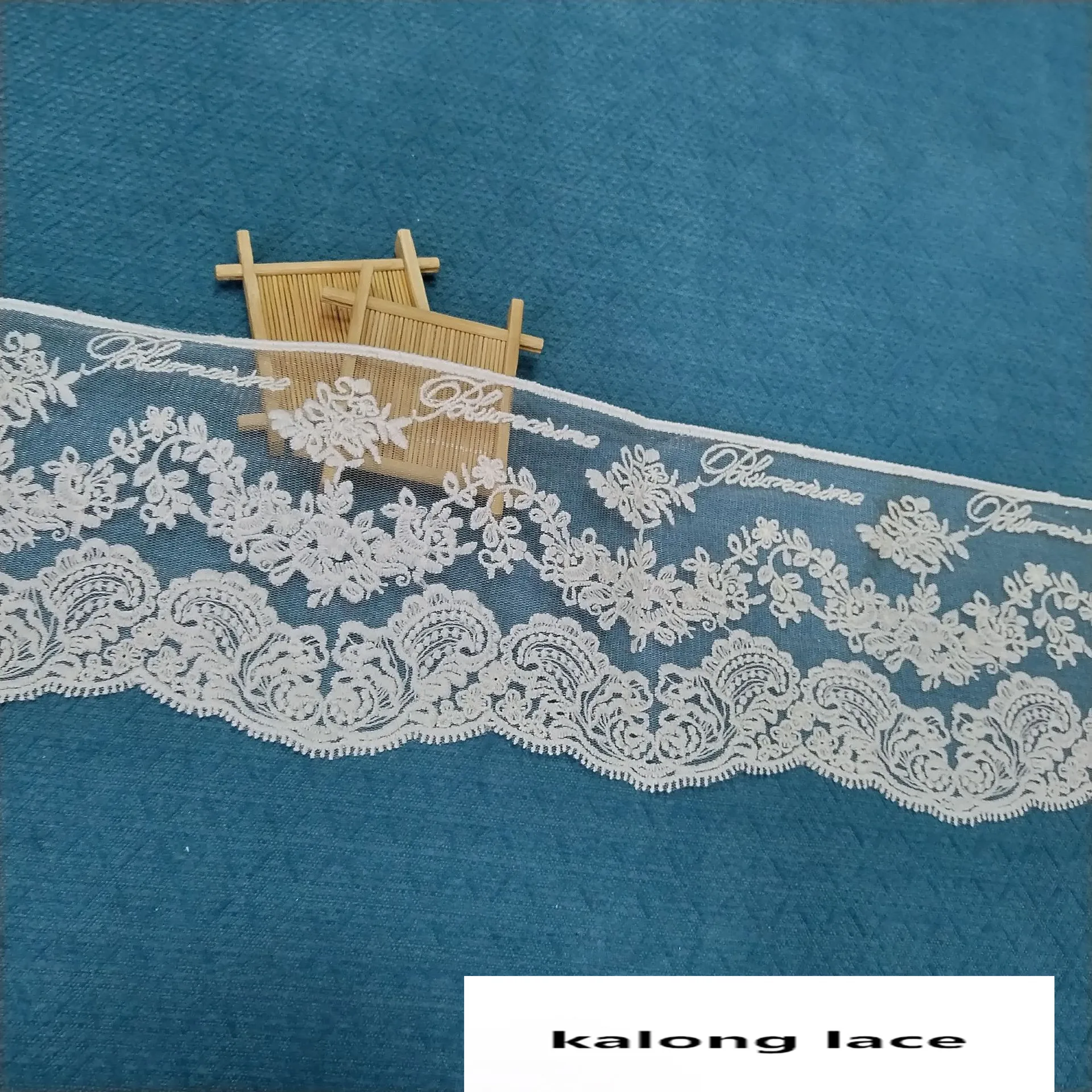 Width 14 cm Polyester Embroidered Soft Mesh Milk Silk Lace White Tulle Lace Trim for Garments Bridal Dress