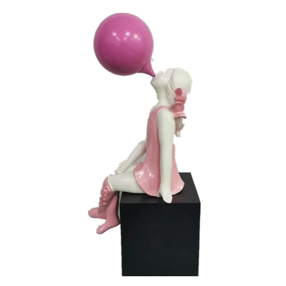 Resin Molds Gifts & Crafts Fairy Garden Accessories Fiberglass Statue Girl With Marble Base