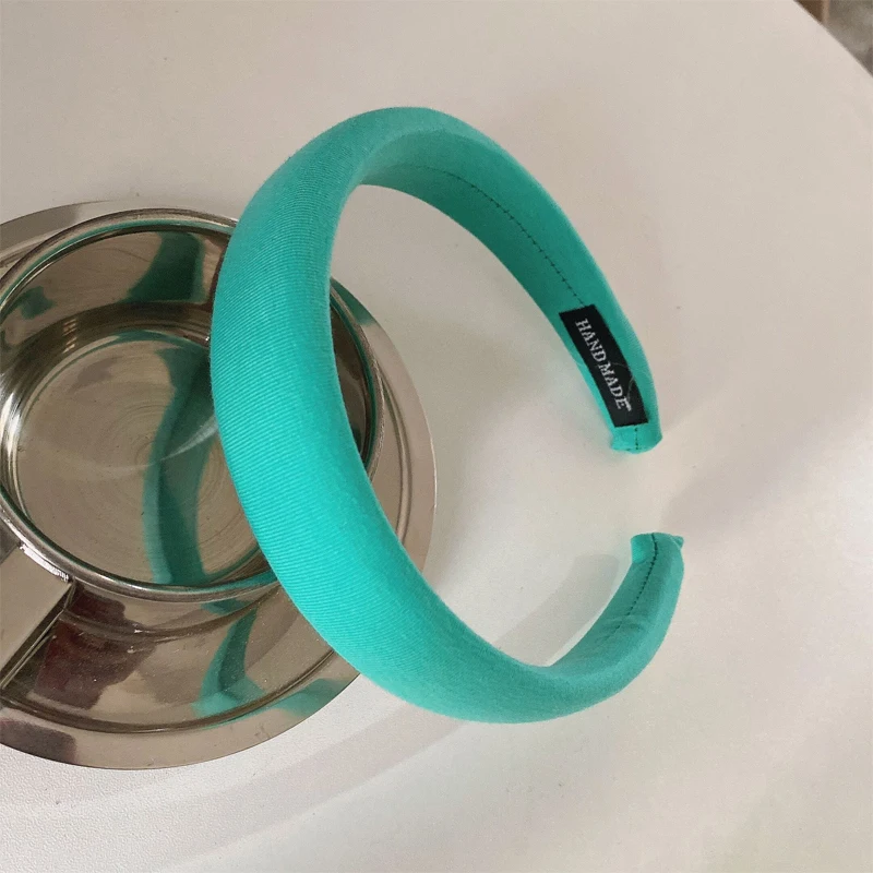 New Arrival Europe Fashion Women Hair Accessories Solid Color Wide Edge Sponge Terry Cloth Headband