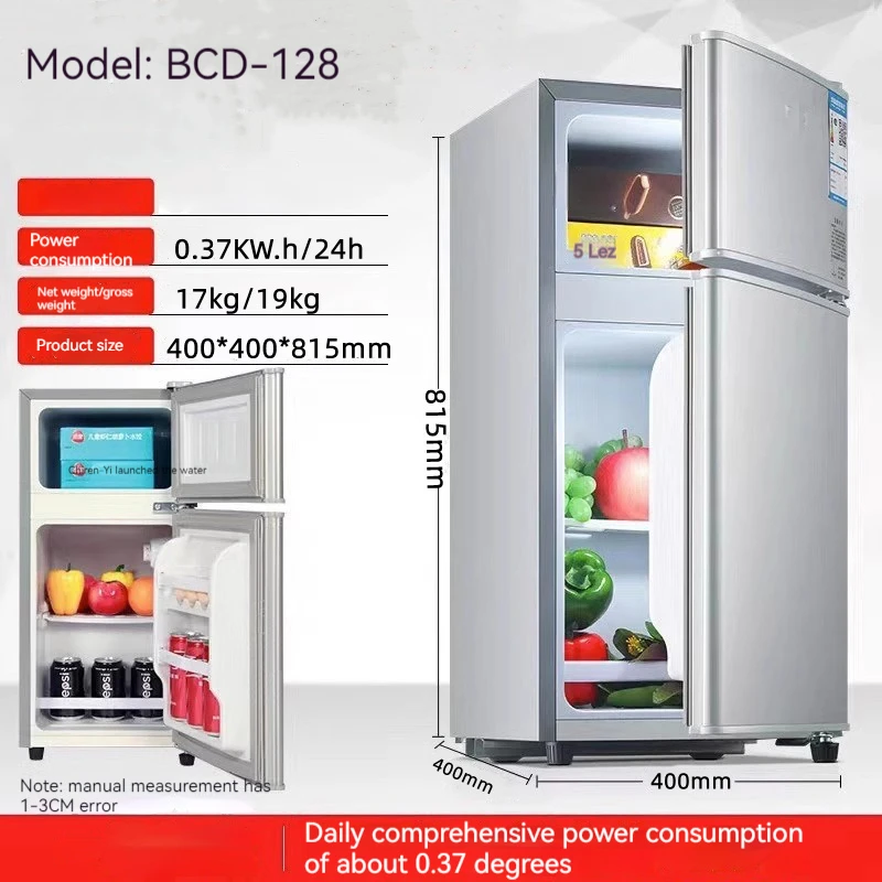128L mini small double-door Refrigerator and Freezers home bottom-freezer refrigerators smart refrigerators top-freezer