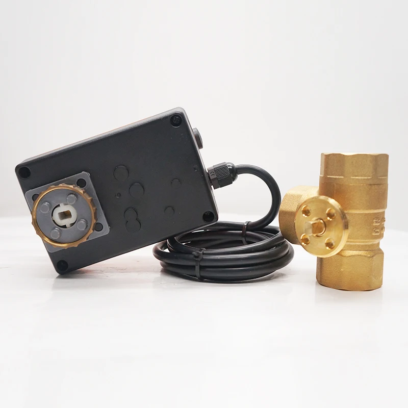 Winvall Air Conditioning 3V 12V 24V DC Motor Control Valves Three Way Motorized Ball Valve Actuator Water Flow Valve