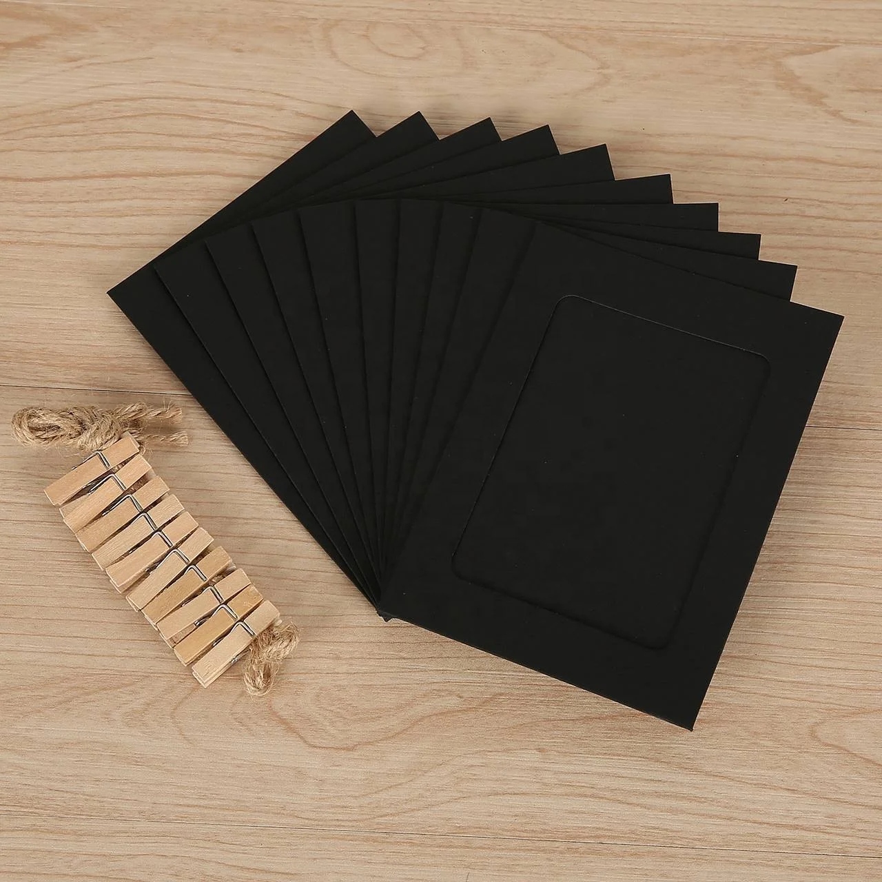 Plastic Cardboard Photo Frames 30 Clothespins With 3 Ropes For Home Wall Decor Made In China