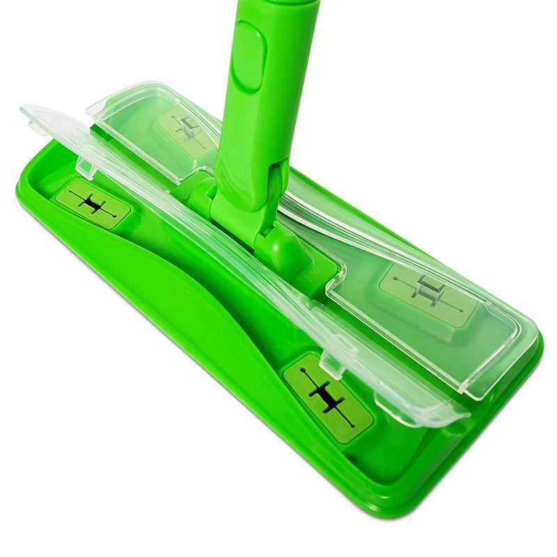 Jesun 2-in-1 Sweeper Disposable Mops for Floor Cleaning Duster Mop Dry and Wet Head Flat Mop Cleaner with Cloth Fixing Clip