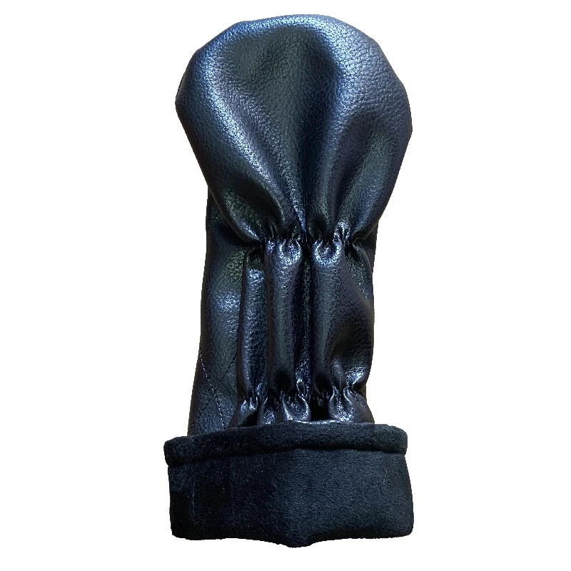 Black PU leather golf blank wood custom headcovers applique logo embroidery 460 cc golf driver headcover