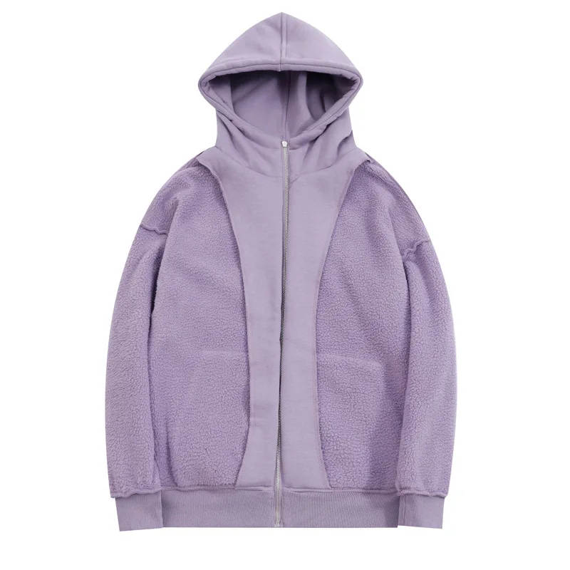 Winter Warm Thick Sweatshirt Heavy Weight Sweat Full-Zip Hoodie Fleece Unisex Hoodie