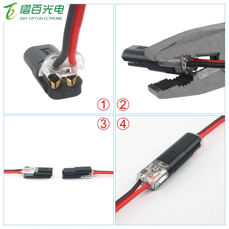 Бесплатная доставка 5 штук в упаковке-100 шт 2 Pin Путь Весна Scotch Lock разъем 24-18AWG провод для светодиодной ленты и быстрый соединитель кабеля обжимные клещи