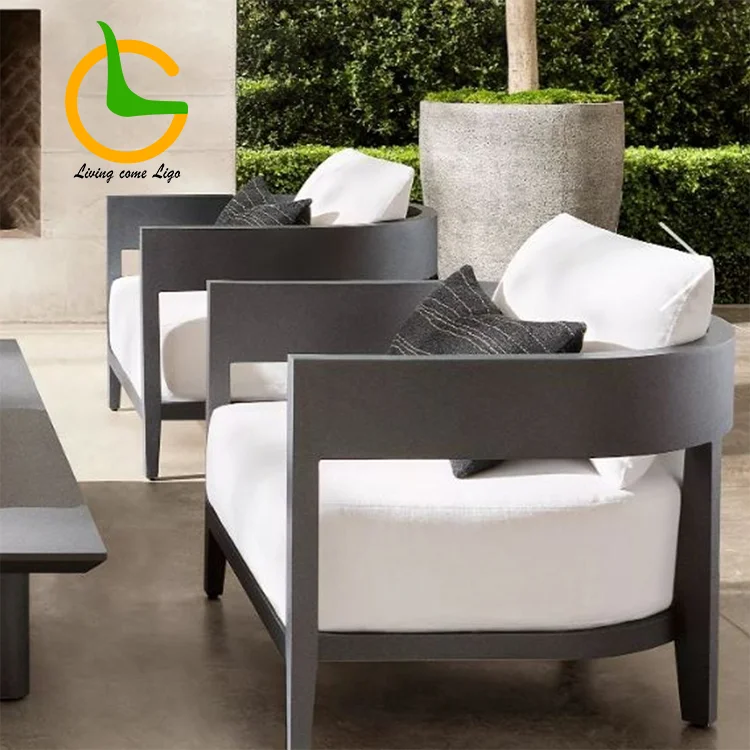 Luxury Aluminum Patio Outdoor Sofa Set Living Room Application Elegant Courtyard Outdoor Furniture Set Backyard Furniture