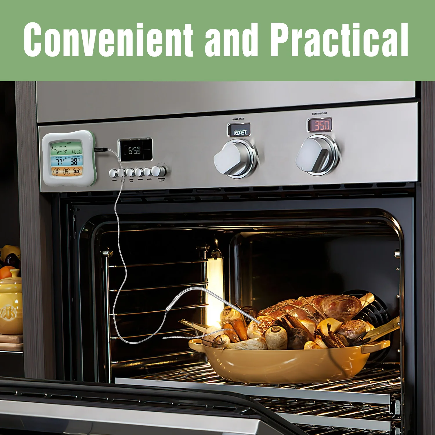 2021 Newest Patent Meat Thermometer Oven Digital Touchscreen Instant Fast Read Baking Food Thermometer For Kitchen BBQ Christmas