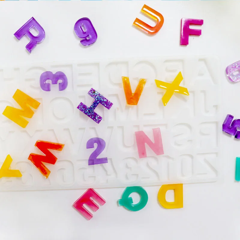 English Letter Numbers Silicone Mold A-z Alphabet Crystal Epoxy Molds Letters Pendant Resin Molds