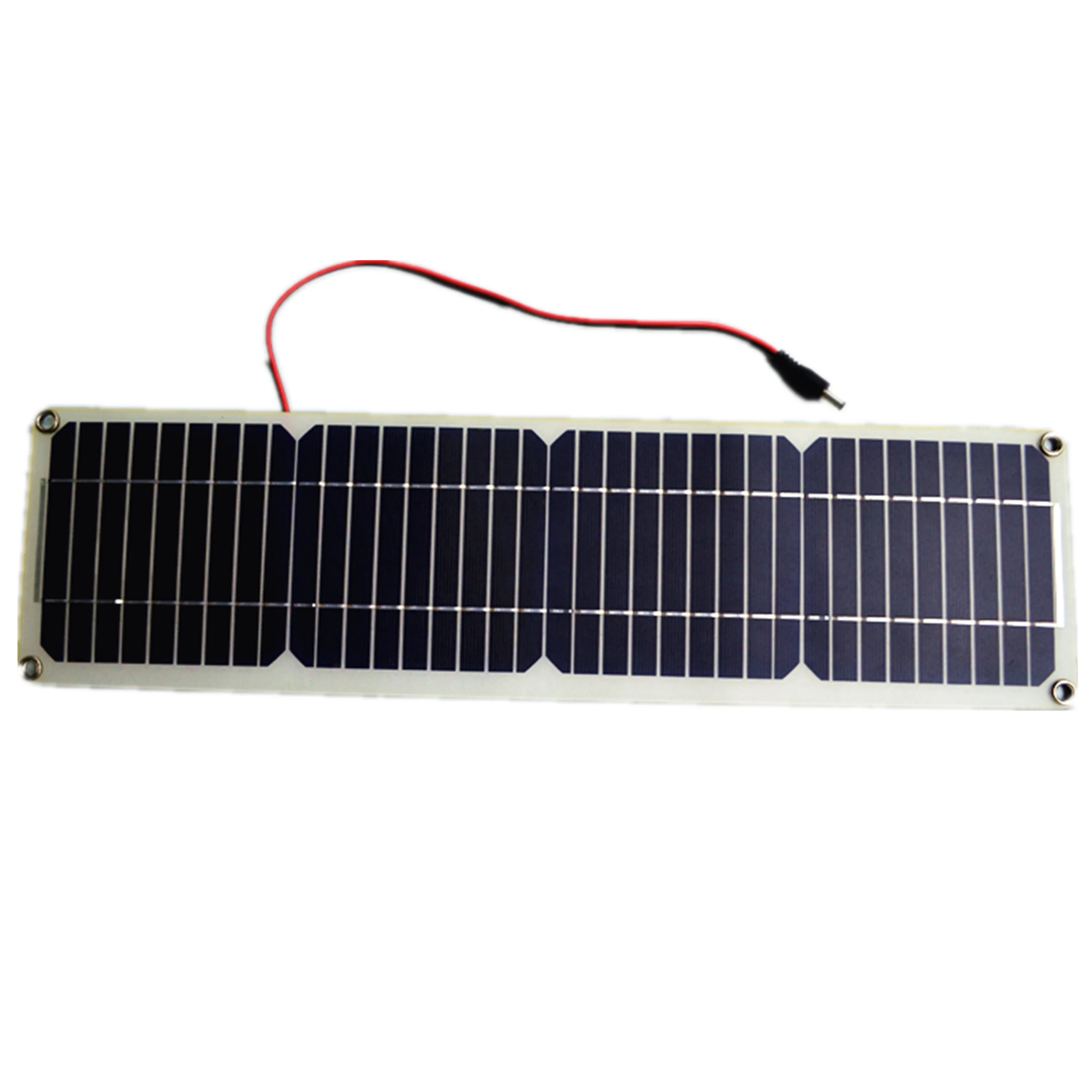 RG 18V 10w solar panel kit Transparent semi-flexible Monocrystalline solar cell DIY module outdoor connector DC 12v charger