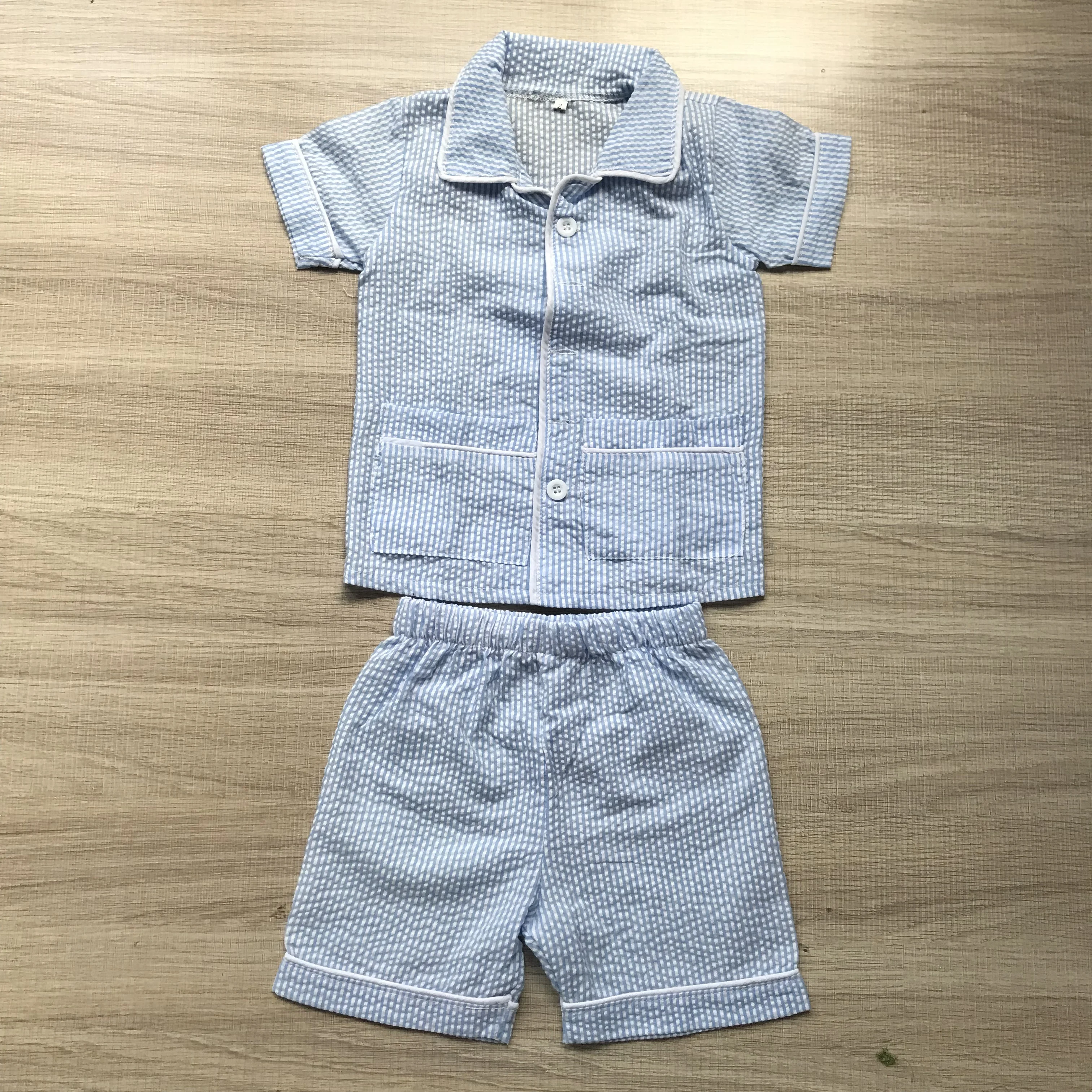 Baby girls boy trendy beach beautiful seersucker button plaid ruffled separate swimsuit