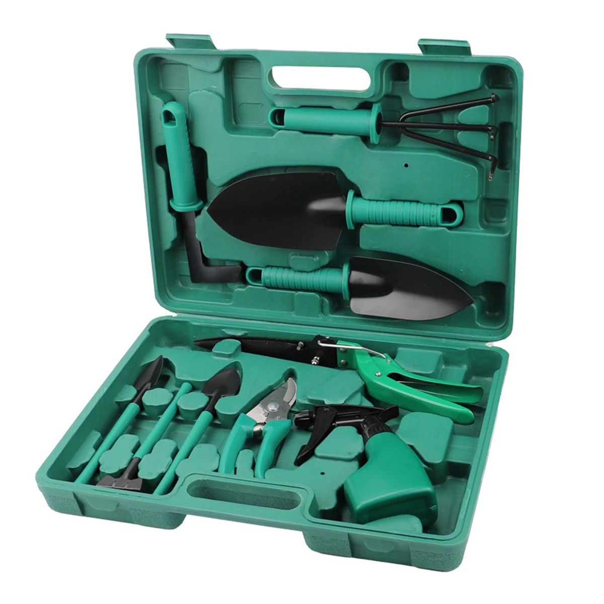 Home Combination 10 Pieces Cute Green Garden Tool Set for Women