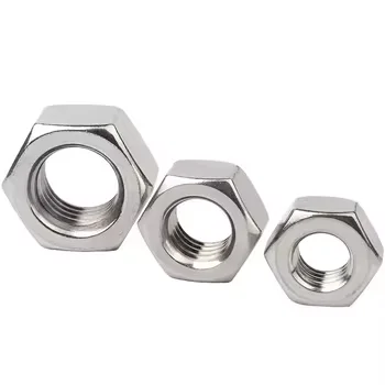Factory direct sale SUS304 stainless steel Din934 silvery hexagon nuts M8 hex nuts