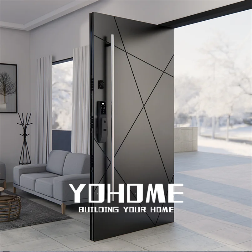 UK Standard Bespoke Luxury Modern Cast Aluminum Sturdy Reliable Huge Pivot Front Doors Aluminum Pivot Entrance Doors