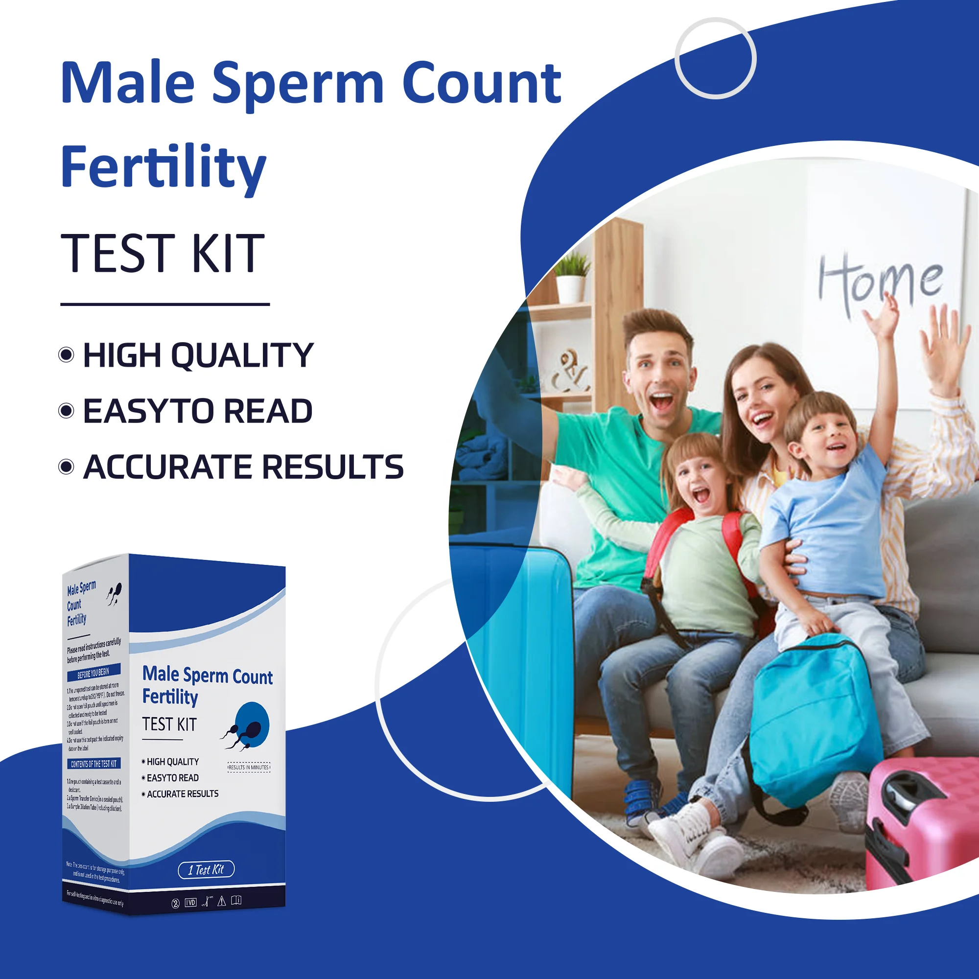New product Male Fertility Male Sperm Density Test Self-test Kit Cassette, Sperm Fertility Home Test for Man
