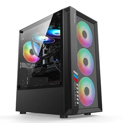 Popular Black MATX Tower Aluminium PC Gaming Computer Case Gamer Desktop Casin PC Cabinet Casing