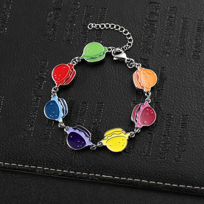 custom stainless steel colourful polished charm bracelet no fading metal bulk charms for bracelets