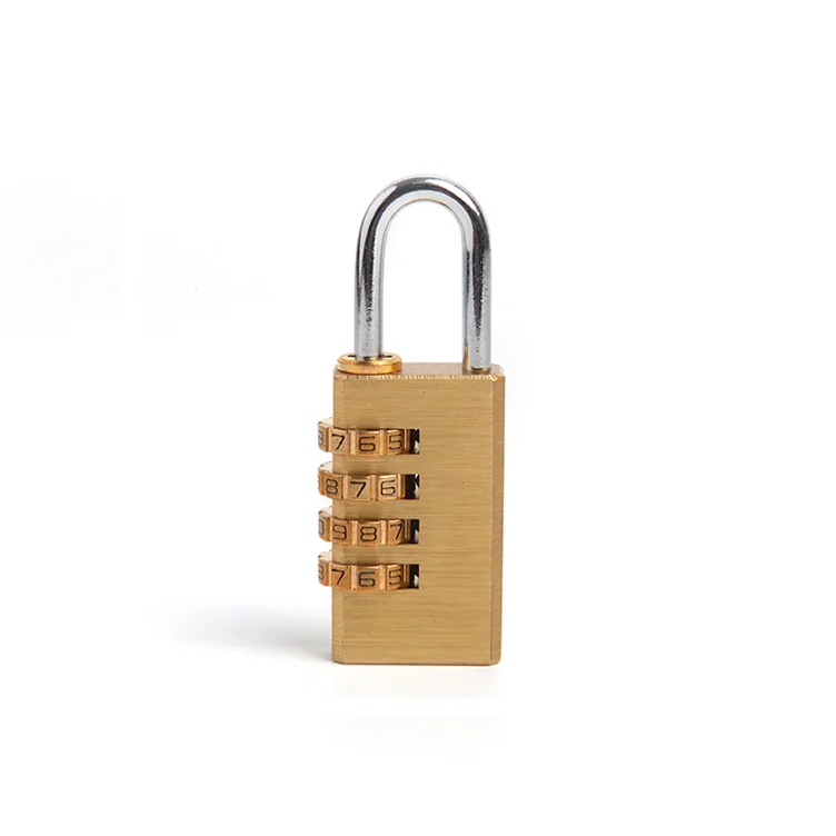 High Security 4 Digit Combination Password Padlock Brass Pad Lock For Luggage
