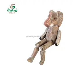 Handmade carved wood animal shape table top antique home decor wild life toy animal figure