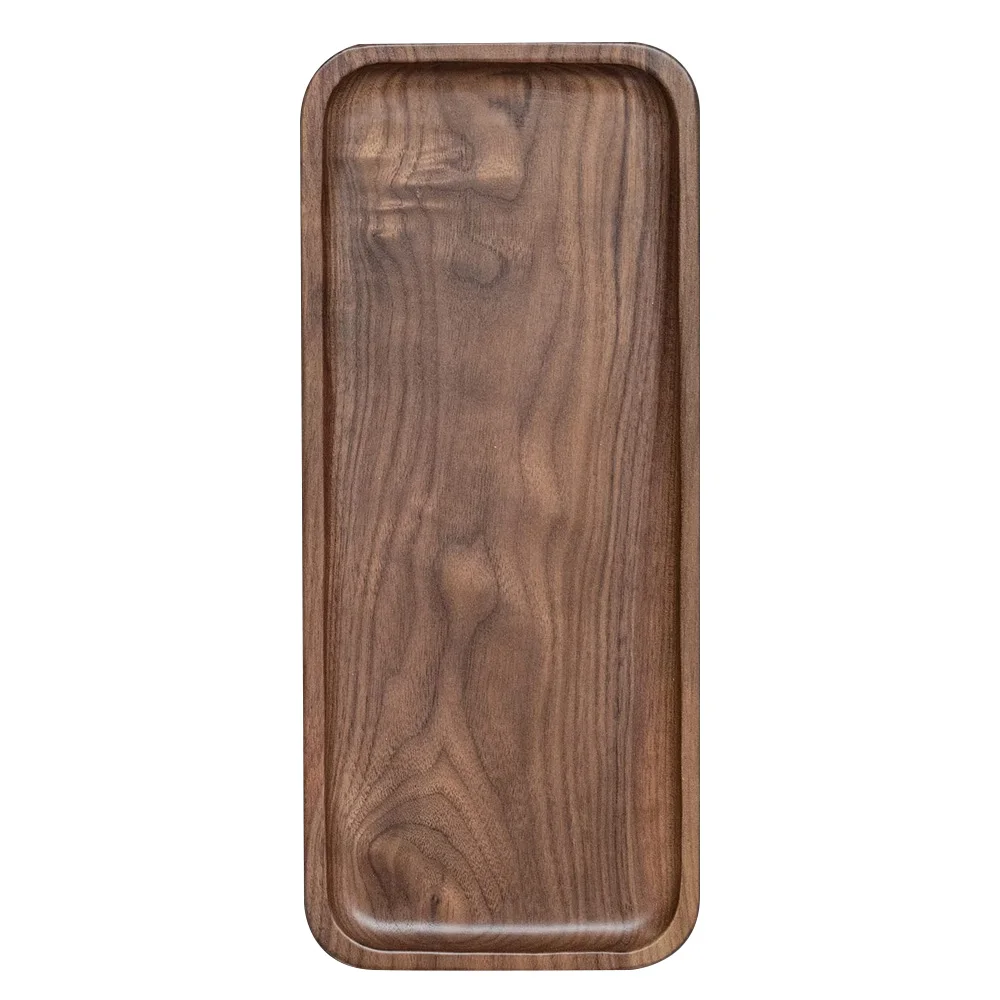 TAOTAOJU Dongguan factory beer serving tray custom solid wood pllate black walnut Jewelry salver wooden tasting tray walnut tray
