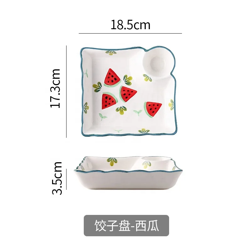 Porcelain Snack Dish Ceramic Serving Trays and Platters Chip and Dip Serving Dishes Plate Dish Round Home Hotel Restaurant Box