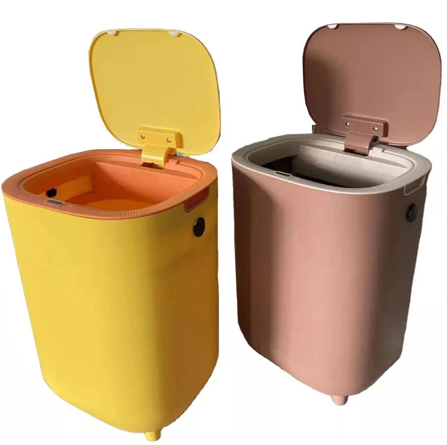 Intelligent Automatic Touch Free Rectangular Rechargeable Dustbin Smart Waste Bins Trash Can Japanese Stylish Space KOREAN Baby
