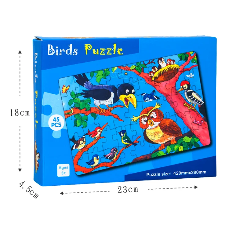 Custom cheap baby interactive treat games paper rompecabez toys jigsaw puzzle for children
