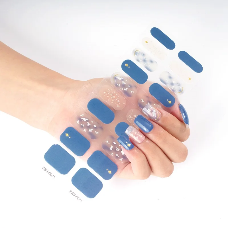 Factory Price Spring and summer series gel nail sticker easy use  semi cured gel nail sticker
