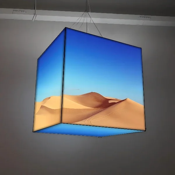 Индивидуальный дизайн интерьера cuboid светодиодный световой короб тканевая картина алюминиевая рамка выставочная seg Складная рекламная световая коробка