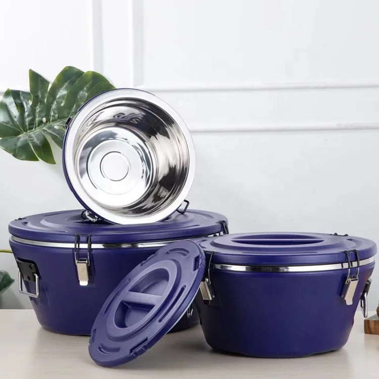 Large Capacity Insulation Food Container Keep Fresh Pot Double Wall Stock Pot Ice Bucket With Lock